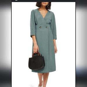 Topshop Gray Green Dress